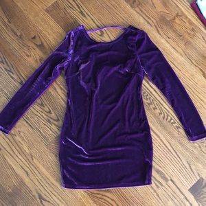 Purple velvet dress